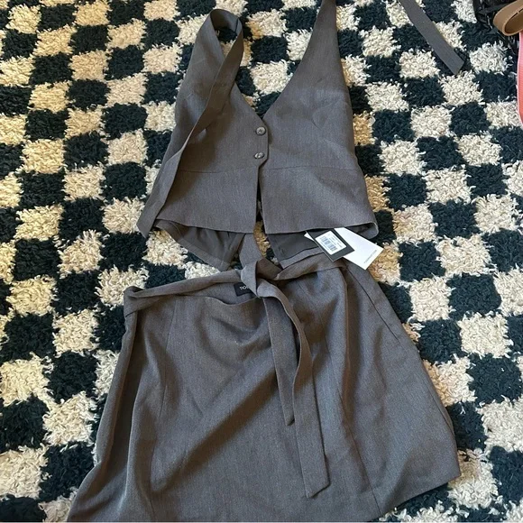 Tiger Mist Vest skirt set gray new - Picture 2 of 6